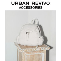 URBAN REVIVO冬女士时髦慵懒氛围毛绒感背包UAWB30348 本白
