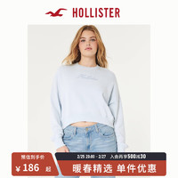 HOLLISTER24春夏新款美式圆领宽松运动衫卫衣 女 KI352-4091 浅蓝色 L (165/100A)