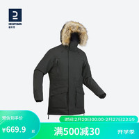 DECATHLON 迪卡侬 中长款派克工装加厚冬季大码棉衣ODT3男款黑色-2022S-4557085