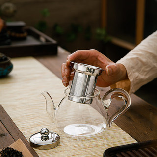 一朵棠 玻璃泡茶壶加厚耐高温花茶壶过滤水壶功夫茶具高档单壶煮茶壶