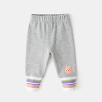 嘟嘟家 婴儿春装裤子宝宝洋气休闲裤春季女童打底裤0-3岁小童童装wp 灰色 90cm