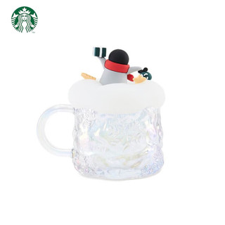 星巴克（Starbucks）圣诞庆典系列 雪山浮雕小企鹅玻璃杯 400ml 透明 400ml 透明 400ml