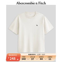 ABERCROMBIE & FITCH男装 24春夏美式时尚休闲小麋鹿纯色短袖圆领T恤 355506-1 浅灰色 XXL (185/124A)