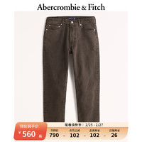 ABERCROMBIE & FITCH男装 24春90 年代风美式复古时髦百搭直筒牛仔裤332433-1 深棕色 34/32 (180/86A)