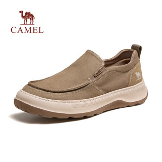 骆驼（CAMEL）2024春季透气轻软舒适帆布鞋免系套脚缓震发泡底休闲男鞋 G14S046104 杏色 44