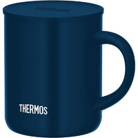 膳魔师(THERMOS)保温保冷马克杯 不锈钢马克水杯办公室咖啡杯子防尘盖日本 450ml 海军蓝