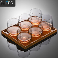 CLITON 水晶玻璃威士忌酒杯 烈酒杯洋酒杯水杯玻璃杯套装6只装CL-JB06 水晶威士忌杯6只装