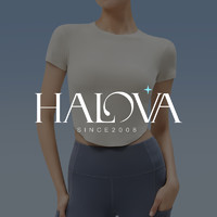 HaloVa 运动T恤 女式孕妇健身训练衫瑜伽服2024夏新款速干短袖上衣