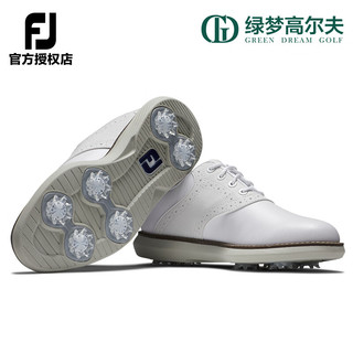 FootJoy高尔夫球鞋FJ青少年有钉鞋Junior男女童鞋golf运动球鞋舒 白/灰45035 美码4=35码