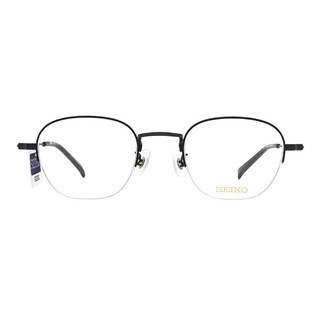 精工(SEIKO)眼镜框男款半框钛材商务休闲远近视眼镜架H03101 193 48mm哑黑色 193哑黑色
