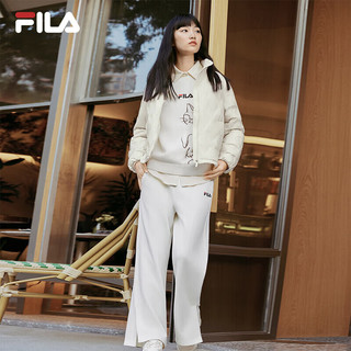 FILA 斐乐X Emerald女士轻薄羽绒服2023冬宽松休闲立领保暖上衣 雾莲白-IV 165/84A/M