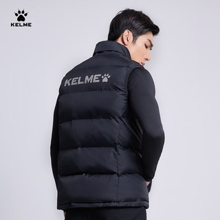 KELME /卡尔美 运动棉马甲男足球训练棉马夹加厚保暖坎肩跑步棉服 黑色 L