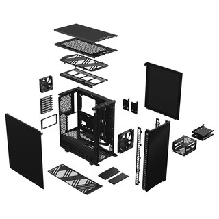 分形工艺（Fractal Design） Define7Compact中塔短身 ATX\/280水冷 黑色 无侧透静音版