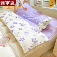 雅鹿全棉隔脏睡袋100%纯棉单双人睡袋旅行被套便携式出差酒店隔脏床单 菲菲兔【全棉纯棉 深度隔脏】 160*205cm