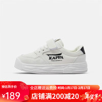 Kappa Kids卡帕童鞋男童运动鞋儿童板鞋休闲百搭女童跑步鞋冬季童鞋易穿脱 068米白/黑 25码 内长约170mm
