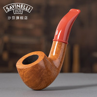 沙芬（SAVINELLI）意大利原产迷你小号手工石楠木过滤烟斗P364便携带626小号弯斗 【迷你小号-601斗型-Red】