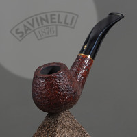 沙芬（SAVINELLI）意大利高档手工石楠木烟斗男士  送父亲 白松露645 大号 白兰地弯斗3mm