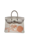  HERMÈS 爱马仕 HermesBirkin25银扣in and out Swift皮铂金包女神节 白色 25*20*13cm　