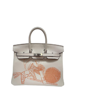 HERMÈS 爱马仕 HermesBirkin25银扣in and out Swift皮铂金包618提前购预售 白色 25*20*13cm