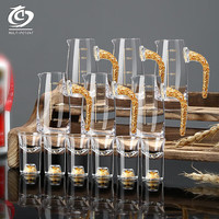 MULTIPOTENT 金箔分酒壶金箔白酒杯无铅水晶玻璃白酒杯套装包装六壶六杯