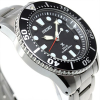 精工（SEIKO）手表Prospex太阳能户外潜水罗盘计时石英光动能水鬼男表日本制 黑盘 SBDJ017