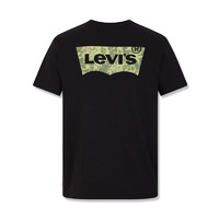 Levi's 李维斯 24夏季新款男士短袖T恤柔软舒适时尚印花复古百搭 黑色