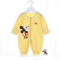 Disney baby 春秋新生儿哈衣爬服连体衣婴幼童装家居衣服前开长袖连体衣