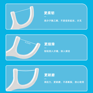 小竹超值福利牙线棒8盒400支家庭便携盒装一次性高弹力超细牙线