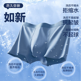 京东京造 【长绒棉续航裤】80支新疆棉男士内裤男5A抗菌内裆3条组合