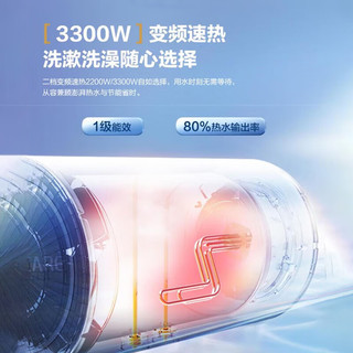 海尔60升电热水器 3000W变频速热 锆金全瓷科技 一级能效家用节能储水式洗澡淋浴EC6002H-PT7AU1