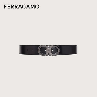 菲拉格慕 Ferragamo）腰带男士商务双面板扣皮带牛皮679535 644557001  黑色