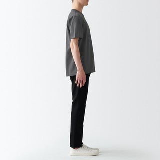 无印良品 MUJI 男式 粗棉线 天竺织 短袖T恤 ABA18A2S 深灰色 XS