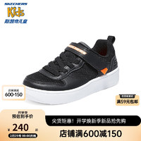 Skechers斯凯奇儿童鞋春秋款小白鞋女童透气板鞋轻便中大童休闲鞋405698L 黑色/炭灰色/BKCC 31