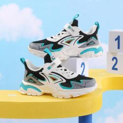 七波辉童鞋_7-pe 七波辉 男童网面鞋儿童运动鞋春夏季大网孔透气老爹