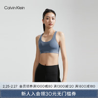 Calvin Klein运动24春夏女中度支撑可卸垫提花瑜伽工字文胸4WS4K192 420-晚波蓝 L