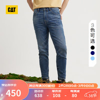 CAT卡特牛仔裤男收脚时尚微弹舒适休闲牛仔裤子男 靛蓝 30