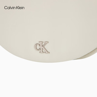Calvin Klein女包24春夏简约金属字母翻盖链条单肩手机包马鞍包DP1705 115-象牙白 OS