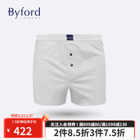 百富（BYFORD）男士平角裤棉柔软男内裤中腰四角无痕运动商场款裤衩红色MW935 MW935白色-前禁一片布舒适 S