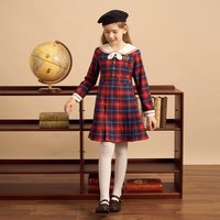 E-LAND KIDS 23年春季新品女童可爱复古英伦风公主连衣裙