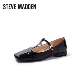 史蒂夫·马登 STEVE MADDEN/思美登夏方头真皮玛丽珍鞋单鞋女 VATUDAY 黑色 36