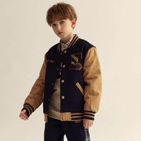 E-LAND KIDS 秋季男童时尚撞色运动棒球服棉服