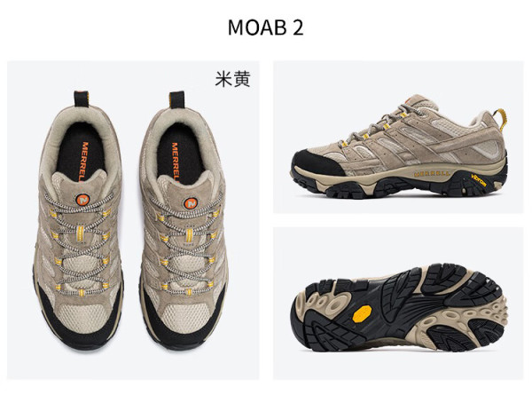 merrell迈乐男女同款户外减震moab3轻量徒步防滑耐磨透气徒步鞋