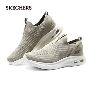 斯凯奇（Skechers）男士休闲运动鞋一脚蹬黑色百搭舒适118076  灰褐色/TPE 41