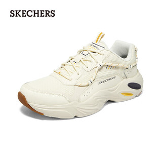 斯凯奇（Skechers）男运动鞋低帮休闲老爹鞋男 237430  乳白色/OFWT 43 