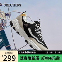 斯凯奇（Skechers）老爹鞋子男女熊猫鞋休闲运动厚底增高透气复古轻便 男款-黑色/金色/BKGD 38