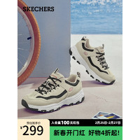 斯凯奇（Skechers）老爹鞋子男女熊猫鞋休闲运动厚底增高透气复古轻便 男款-自然色/黑色/NTBK 41.5