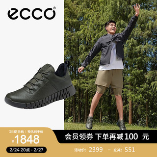 爱步（ECCO）运动鞋 防滑轻便低帮休闲鞋 灵动男鞋系列525224 橄榄绿52522401076 39