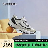 斯凯奇（Skechers）老爹鞋子男女熊猫鞋休闲运动厚底增高透气复古轻便 女款-白色/浅灰色/WLGY 46