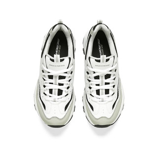 斯凯奇（Skechers）老爹鞋子男女熊猫鞋休闲运动厚底增高透气复古轻便 女款-白色/浅灰色/WLGY 41.5