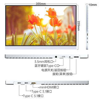 AOSIMAN 奥斯曼 便携式显示器4K/switch便携屏笔记本扩展电脑副屏手机投屏PS5显示屏电竞游戏无线投屏便携显示器 15.6英寸 1080P高色域100%RGB